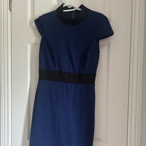 Blue and Black - fitted dress